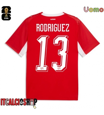 Svizzera Ricardo Rodriguez #13 Prima Maglia Mondiali 2026 Manica Corta